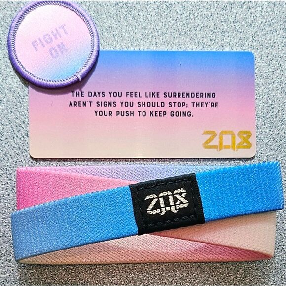 ZOX "FIGHT ON" #822 of 1000 medium ombre double w patch collectible wristband - Picture 4 of 4